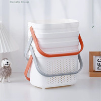 Panier de rangement en plastique avec poignée
