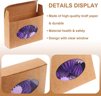50 mini-dossiers en papier kraft avec fenêtre, emballage cadeau assemblable pour savons, desserts faits main et bijoux, impression par transfert
