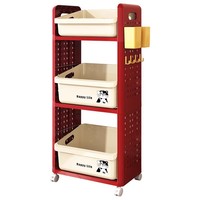 Étagère de rangement portable à 3 niveaux en plastique sur roulettes pour organiser les livres et le bureau