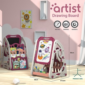 プラスチック製折りたたみ式両面本棚収納子供用磁気お絵かきボード - Product Image 5