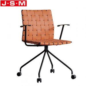 Chaise de salle à manger en cuir de design de luxe fauteuil de loisirs de style nordique <span class=keywords><strong>pour</strong></span> <span class=keywords><strong>roulettes</strong></span> chaise de bureau du personnel - Product Image 4
