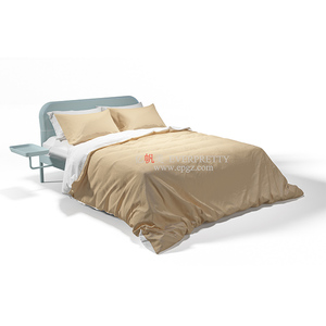 Ensemble de meubles de chambre à coucher durables King Cadre horizontal en métal pour lits doubles avec palettes en métal - Product Image 5