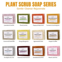 Savon Artisanal Exfoliant Éclaircissant et Nettoyant en Profondeur à l'Avoine, Noix, Papaye, Acide Kojique et Curcuma pour le Corps – Marque Blanche