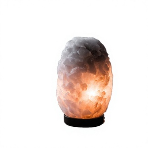 Lampe en sel gris de l'Himalaya de qualité supérieure OEM, 100% naturelle, fabriquée à la main, avec base en bois, lampe en sel gris - Product Image 1