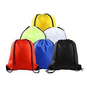 Wholesale <b>Drawstring</b> Bag Marathon Gym Traveling Sports Bags Waterproof Solid Color 210D Polyester Pull Rope <b>Backpack</b> - Product Image 1