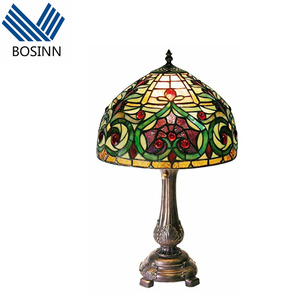 โคมไฟตั้งโต๊ะ Tiffany Cherry Tomato โมเดิร์น LED กระจกสีลายแม<span class=keywords><strong>ล</strong></span>งปอแดง ตกแต่งห้องนั่งเล่น ป้องกันสายตา - Product Image 1