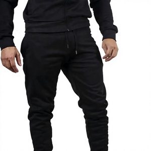 <b>Men</b> Color Blocking Hooded Tracksuit Full Sleeve Drawstring Closure Casual Winter Solid Black Gray <b>White</b> 100% Cotton <b>Joggers</b> Set - Product Image 4