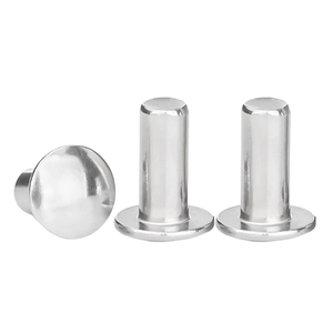 10 pièces/sac Rivets pleins à tête plate-ronde en acier inoxydable 304 de qualité supérieure M2-M6 personnalisables Grade A2-70 Plage de préhension 2-8 - Product Image 5