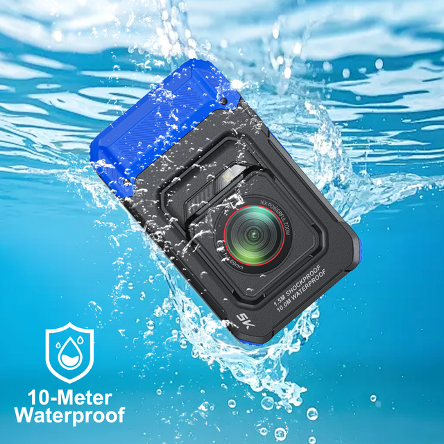 10 Meter Waterproof IP6X Dustproof 100min Long Lasting Battery 5K 96MP Resolution 8X Digital Zoom Wifi Sport Action Camera