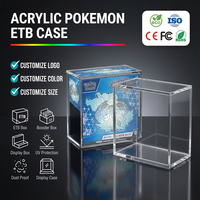 Boîte de protection personnalisée en acrylique écologique pour cartes Elite Trainer, avec couvercle magnétique, compatible avec Pokémon, pour présentoirs de vente au détail et magasins
