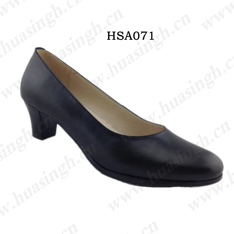 ZH, classic high abrasion rubber outsole lady dress shoes top-level full grain leather middle heel women shoes HSA071