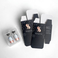 Boîte personnalisable de luxe en matériaux recyclés écologiques, couleur noire mate brillante, hologramme UV, papier artistique imperméable, mélange de noms, 3ml 2