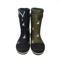 Chaussures d'eau mi-mollet pour enfants, antidérapantes, imprimées d'animaux, bottes de pluie pour enfants