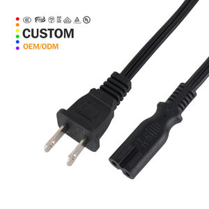 <span class=keywords><strong>Cable</strong></span> de alimentación de alta resistencia de EE. UU. a C7 2 pines planos negro para sistema de altavoces de cine en casa <span class=keywords><strong>Cable</strong></span> de alimentación - Product Image 1