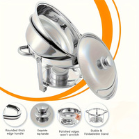 Ensemble de réchauds en acier inoxydable multicolores, capacité 4,5L 5,5L, 1/2/4 pièces, chauffe-plats pour buffet, utilisation hôtellerie-restauration, compatible lave-vaisselle