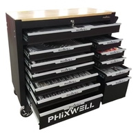 Banc de travail PHIXWELL avec 12 tiroirs roulants, armoire de rangement pour outils, organisateur d'outils robuste avec outils