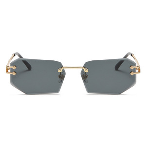 <strong>Gradient</strong> <strong>Sunglasses</strong> for Men High Quality Polygon Frameless Sun Glasses Business and Party Gifts Made From Alloy - Product Image 2