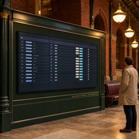 Écran LCD industriel de 65 pouces en couleur pleine, avec cadre de 3,5 mm, luminosité de 700 cd/m², fonctionnement 24h/24 et 7j/7 pour les affichages des aéroports et des gares