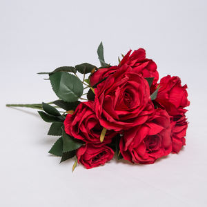 Ramos de rosas artificiales de 9 cabezas para boda, <span class=keywords><strong>D</strong></span>ía de la madre y <span class=keywords><strong>D</strong></span>ía de Acción de Gracias, decoración de fiesta en casa, Rosas para el <span class=keywords><strong>D</strong></span>ía de San Valentín - Product Image 3