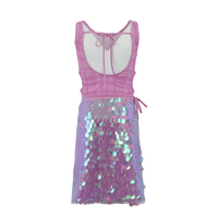 Robe de princesse personnalisable pour filles, sans manches, longueur genou, col rond, froncée, lavable, respirante, en maille