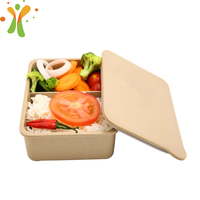 Boîte à lunch en fibre de coque de riz naturelle, facile à nettoyer, antiadhésive, idéale pour un cadeau, design personnalisé
