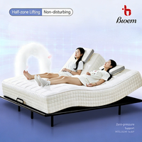 Cadre de lit intelligent multifonctionnel réglable - Lit intelligent en métal à levage automatique avec base de matelas pour chambre à coucher hôtel