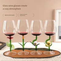 Verres à pied en forme de rose, gobelets à vin rouge en borosilicate de haute qualité, verrerie créative et unique pour le vin