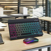Kablosuz Klavye ve Fare Seti Klavye Oyun Faresi RGB Arka Aydınlatma 7 Renkli Aydınlatma Ultra İnce Tasarım Klavye