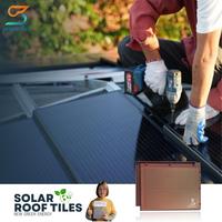 Vente en gros de tuiles solaires rouges Bipv, livraison rapide, système d'énergie solaire, appareils ménagers, production d'énergie, tuiles de toit