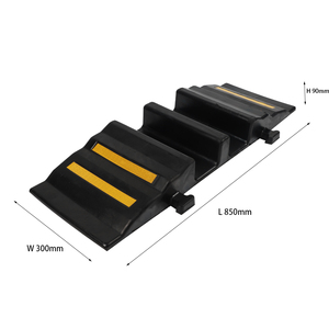 Ralentisseur de vitesse en caoutchouc anti-pression pour pompiers, hauteur 90 mm, 10-15 mph, jaune + noir, installation fixe portable pour <span class=keywords><strong>route</strong></span> extérieure - Product Image 2
