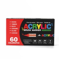 Marqueur acrylique professionnel à alimentation directe, 168 couleurs, mélange sans pression, résistant à l'eau, stylo coloré permanent, doux
