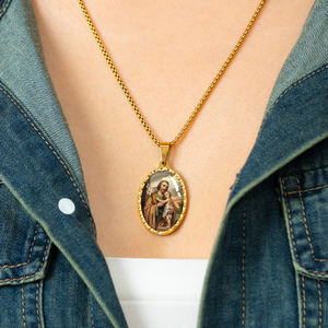 गिवेलक सेंट जोसेफ पदक हार सांप श्रृंखला कैथोलिक धार्मिक संरक्षण पिता के दिन स्नातक उपहार के लिए - Product Image 5