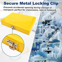 Medical Microscope Slide Storage Box 100-Place Plastic Holder with Cork Lining for 25mm 75mm Microslides PC