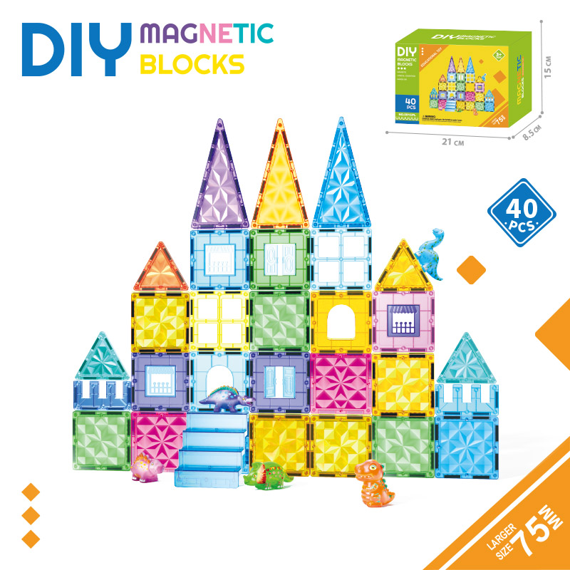 ELI298461-Diamond Magnetic Tiles 40PCS