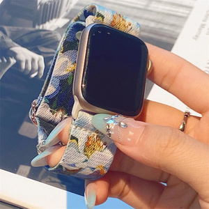 Correa de Reloj de Nailon Elástica con Flores AiBangJia para <span class=keywords><strong>Apple</strong></span> IWatch Series 11 46mm 10 9 8 <span class=keywords><strong>7</strong></span> 6 5 4 Se ultra 3 2 49mm - Product Image 5
