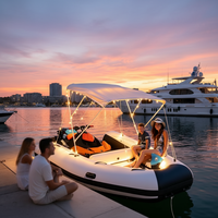 Bateau pneumatique gonflable pour yacht, bateau pneumatique semi-rigide pour jet ski et support de yacht avec matériau Hypalon PVC, 2 à 5 personnes