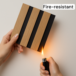 ديكور ثلاثي الأبعاد ، مع تصنيف مقاوم للحريق ، تصميم داخلي بتشطيب بلوط أسود طبيعي - Product Image 4