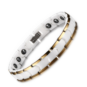 Guangzhou argent blanc en céramique de mode bijoux accessoires en acier inoxydable charme bracelet bracelet mâle - Product Image 3