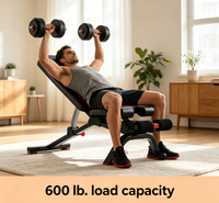 Banc de musculation en acier allié pour la maison - Réglable, pliable et empilable - Équipement d'entraînement de force - Banc de musculation pour sit-ups
