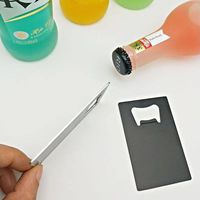 Ouvre-bouteille de bière personnalisé en forme de carte de crédit, impression typographique, acier inoxydable, métal, étanche, logo personnalisé, plat, rétro