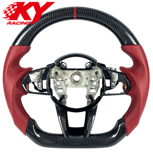 พวงมาลัยรถสปอร์ตหนังสีแดงคาร์บอนไฟเบอร์แบบกำหนดเอง เหมาะสำหรับ Acura TL TLX TLX-L TSX MDX RDX ILX ZDX NSX - Product Image 1
