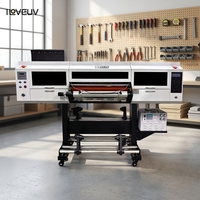 Imprimante UV DTF 60 cm, format rouleau à rouleau et à plat, pour l'impression sur film PVC, TPU, autocollants, étiquettes, bouteilles, verre, bois – Machine d'impression jet d'encre UV