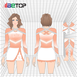 Uniformes de pom-pom girl modernes pour femmes Costume de pom-pom girl avec strass pour compétition - Product Image 4