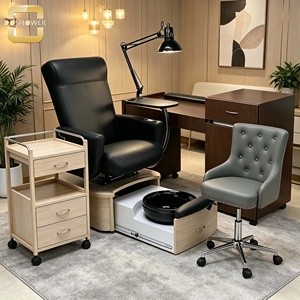 Poltrona Elettrica Reclinabile per Pedicure con Vasca per Piedi Estraibile, Vassoio Laterale e Cassetto Portaoggetti per Saloni di Bellezza e Spa di Lusso - Product Image 3