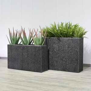 Maceta Moderna de Fibra de Vidrio Acanalado, Maceta Rectangular Grande de Resina para Jardín, para Exteriores - Product Image 6