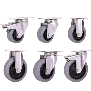 Rueda antiestática conductora de goma TPR mediana de 345 pulgadas, rueda silenciosa Universal sin costuras con soporte OEM - Product Image 6
