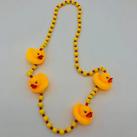 Mardi Gras Kleine Perlen Halsketten Gelbe Gummi Pulver Ente Halskette Karneval Zubehör Parade Throws