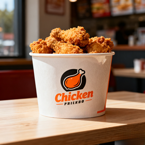 Tùy Chỉnh Công Suất Lớn Tường Đơn Không Thấm Nước Gà Chiên Giấy Xô Takeaway Thực Phẩm Container Bỏng Ngô Xô - Product Image 2