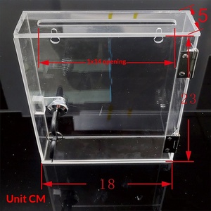 Boîtes de recyclage murales ultra-minces en acrylique transparent dépoli pour reçus, petits tickets, tickets de rejet et documents, avec <span class=keywords><strong>serrure</strong></span> - Product Image 6
