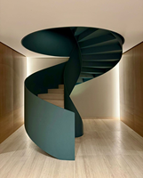 Escalier en colimaçon Tanlong, design moderne en fer forgé pour intérieur, escalier courbé en acier de designer